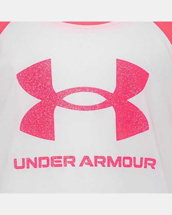 Under Armour Girls Big Logo Short Sleeve T Shirt Dark Grey